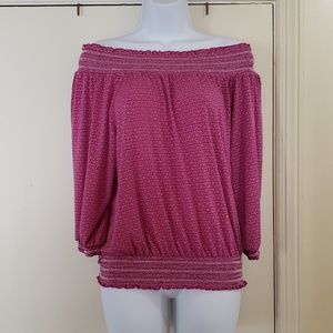 Pink Off The Shoulder BoHo Top